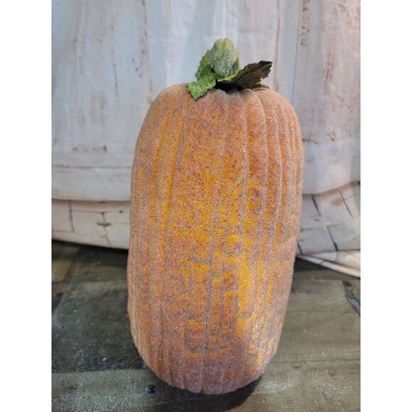 Orange gourd pumpkin fall Harvest Halloween decor figure - Picture 4 of 7